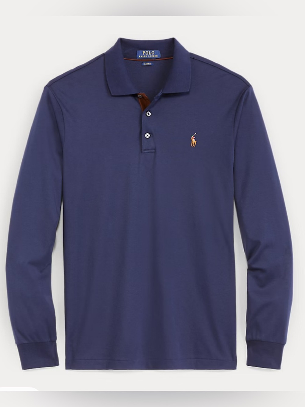 Polo Ralph Lauren Men's Polo Shirt Pima Cotton Soft Touch Long Sleeve XXL Navy